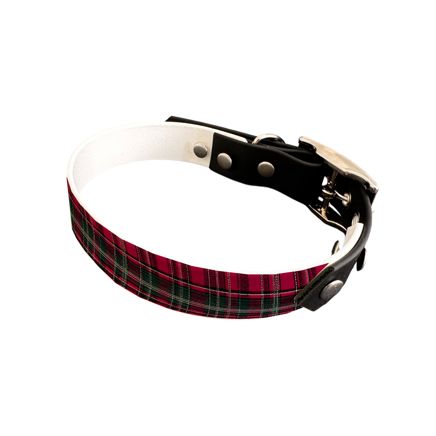 Collier bicolore large pour chien en BioThane® imprimé – Collection Tartan – 19 mm