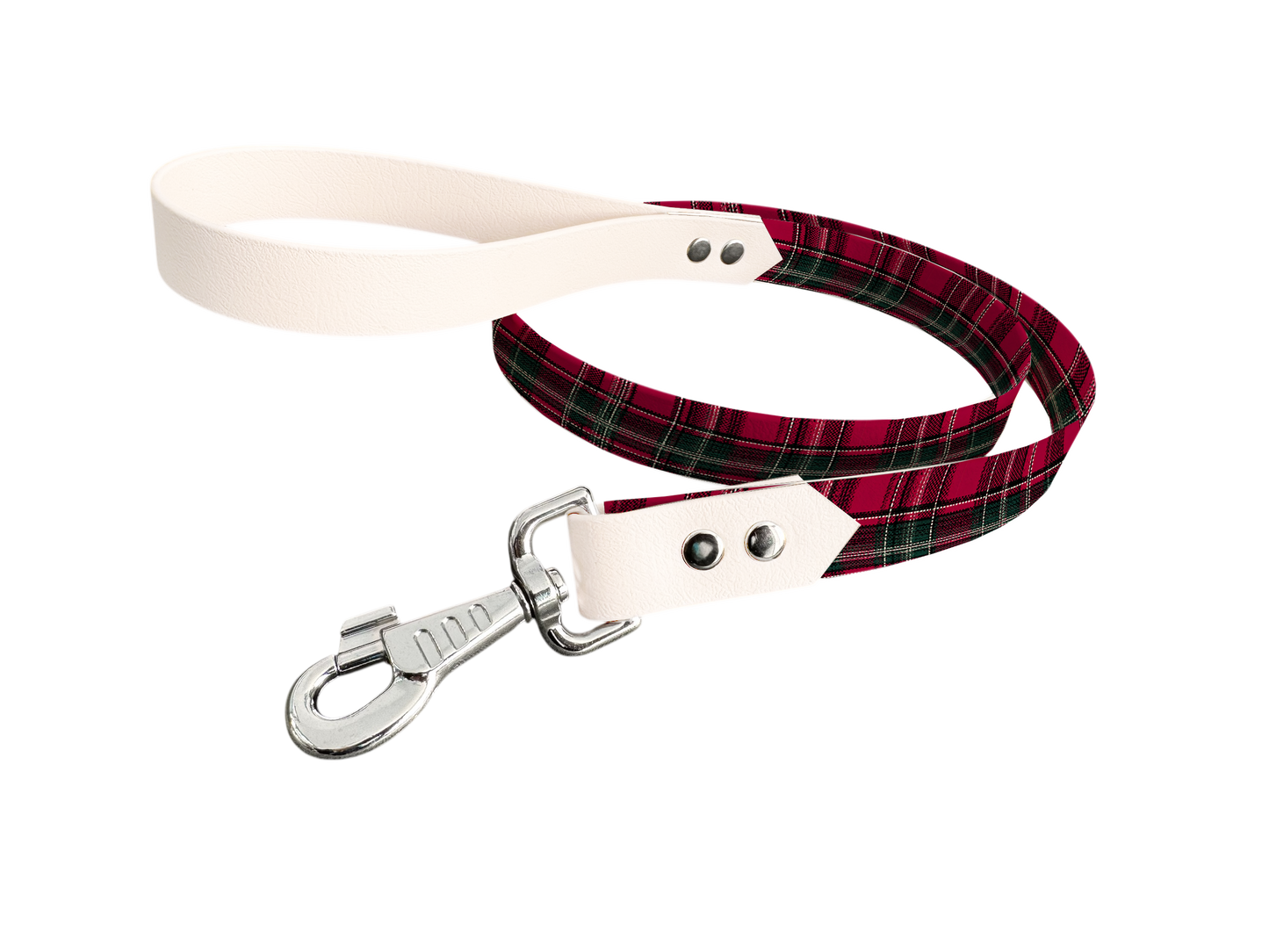 Laisse bicolore en BioThane® avec longe imprimée – Collection Tartan- Coloris au choix