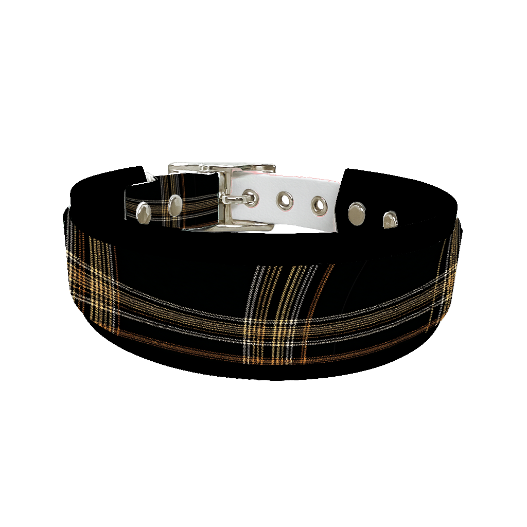 Collier double large pour chien en BioThane® imprimé – Collection tartan– 38/25 mm