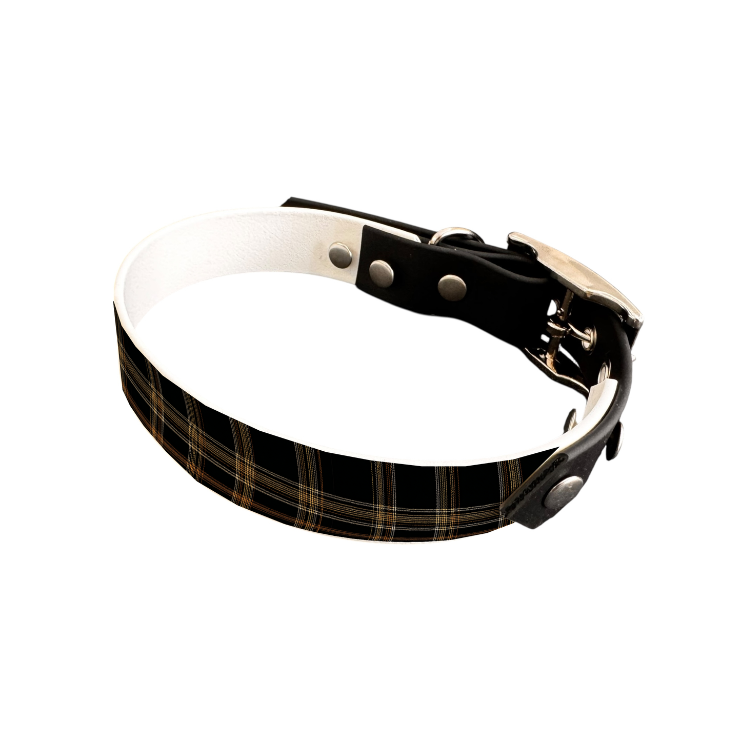 Collier bicolore large pour chien en BioThane® imprimé – Collection Tartan – 19 mm