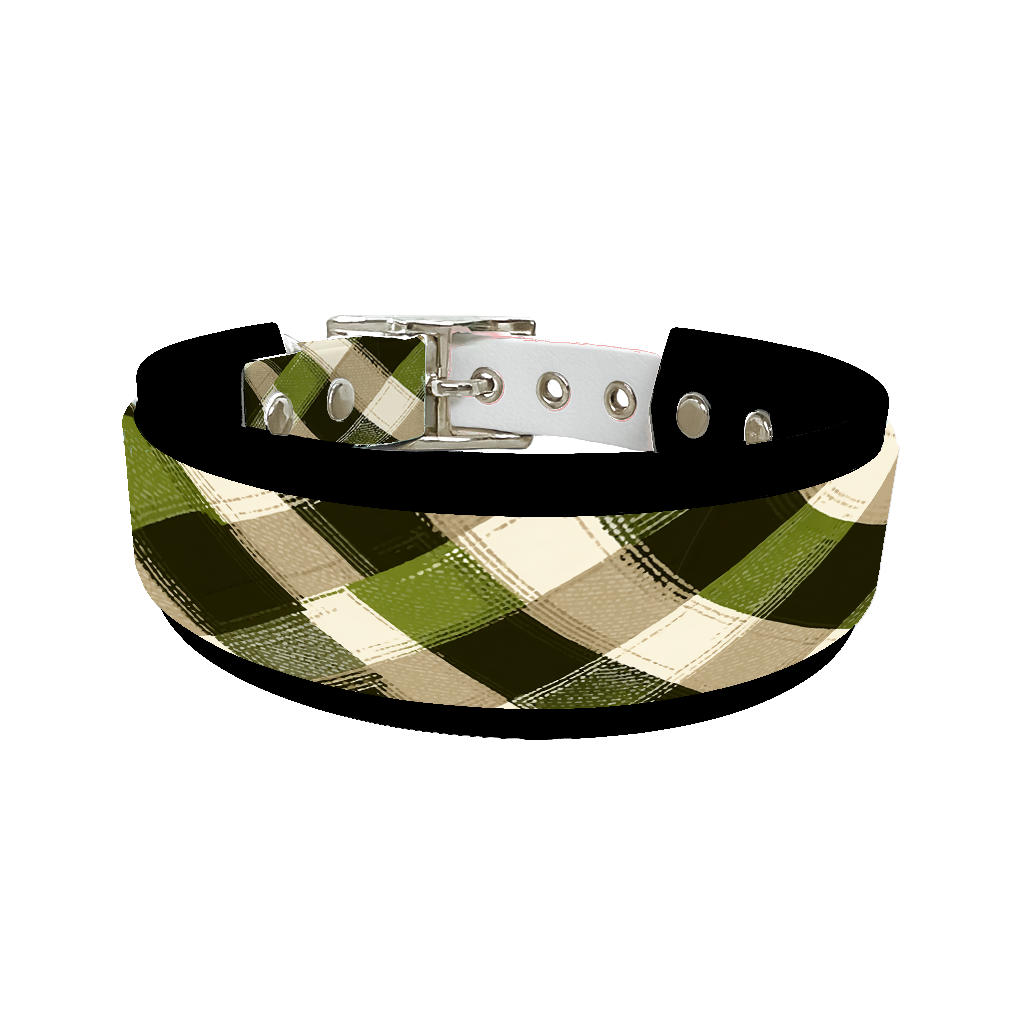 Collier double large pour chien en BioThane® imprimé – Collection tartan– 38/25 mm