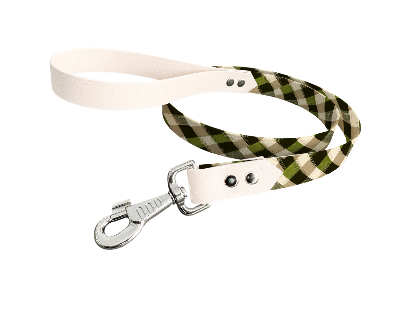 Laisse bicolore en BioThane® avec longe imprimée – Collection Tartan- Coloris au choix