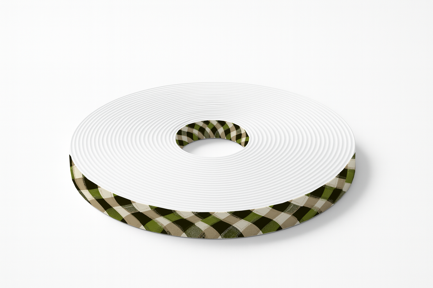 BioThane imprimé Tartan vert olive & beige