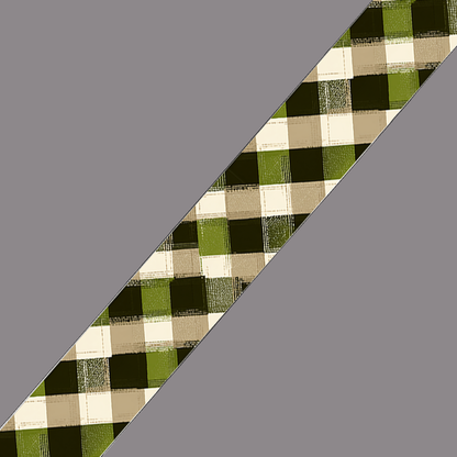 BioThane imprimé Tartan vert olive & beige