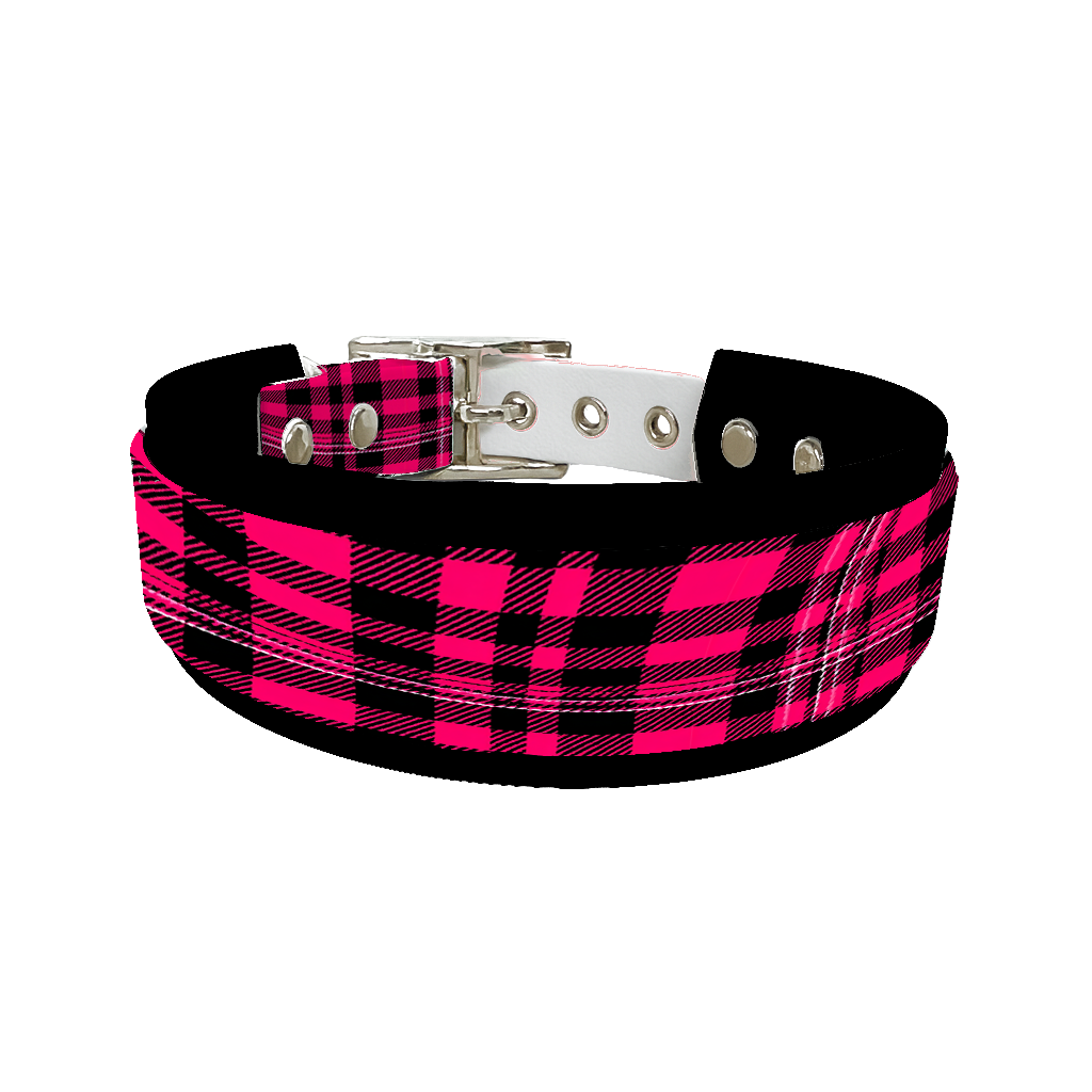Collier double large pour chien en BioThane® imprimé – Collection tartan– 38/25 mm