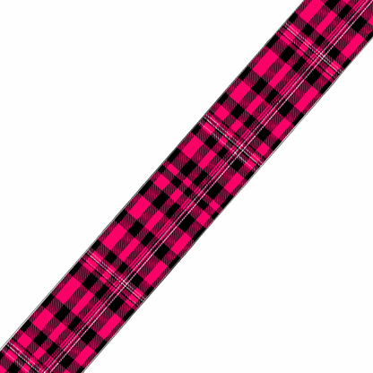 BioThane imprimé Tartan rose fuchsia & noir
