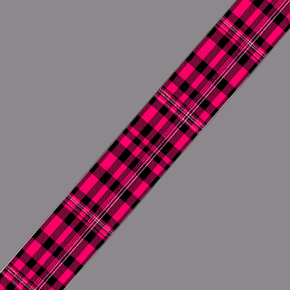 BioThane imprimé Tartan rose fuchsia & noir