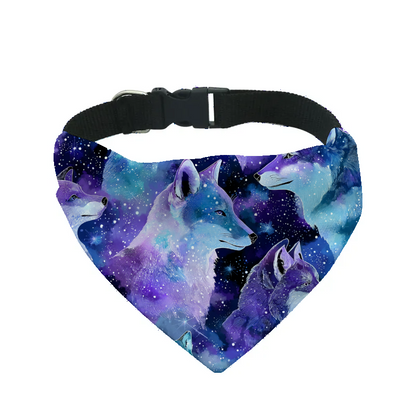 Bandana pour chien Galaxie – 4 tailles (S, M, L, XL) – Collier inclus & compatible BioThane