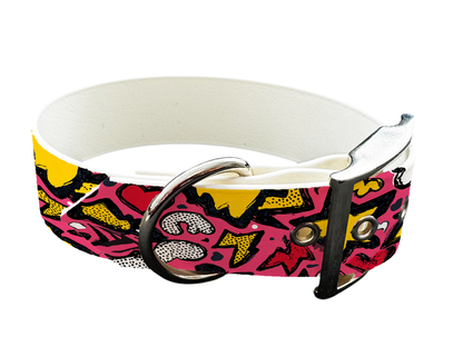 Collier large pour chien en BioThane® imprimé – Collection pop art– 25mm