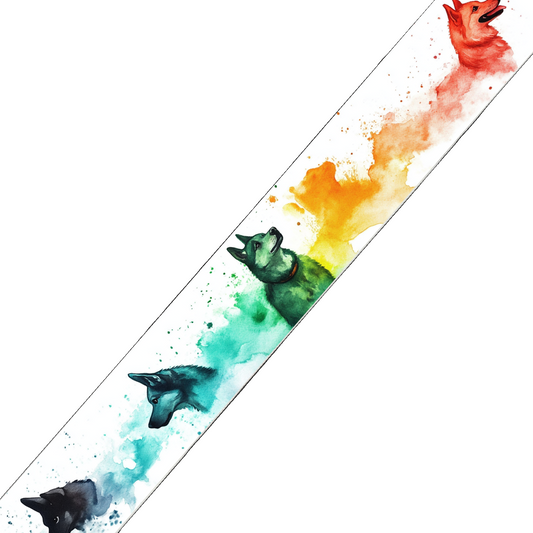 BioThane imprimé – Chiens aquarelle arc-en-ciel