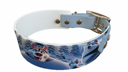 Collier bicolore large pour chien en BioThane® imprimé – Collection chiens– 38/25 mm