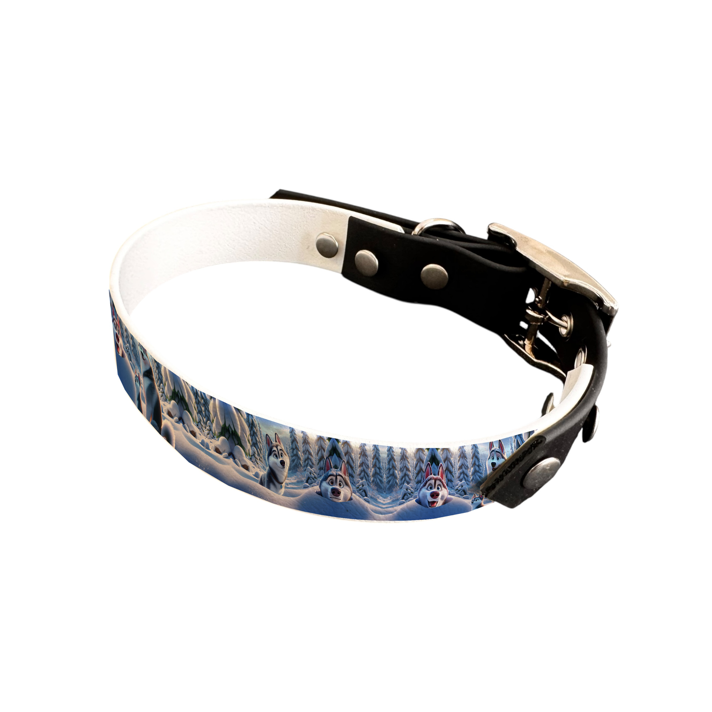 Collier bicolore large pour chien en BioThane® imprimé – Collection chiens– 19 mm