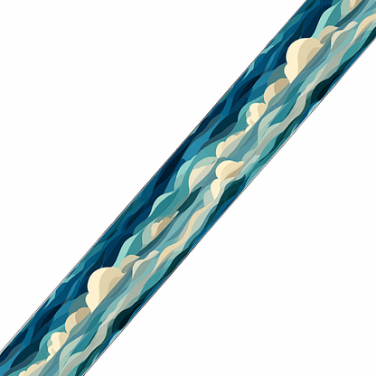 BioThane imprimé – Motif Vagues bleues & écume