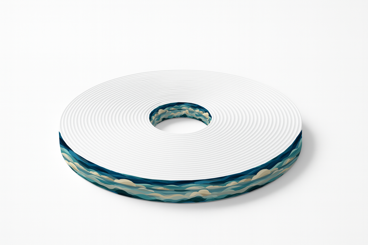 BioThane imprimé – Motif Vagues bleues & écume