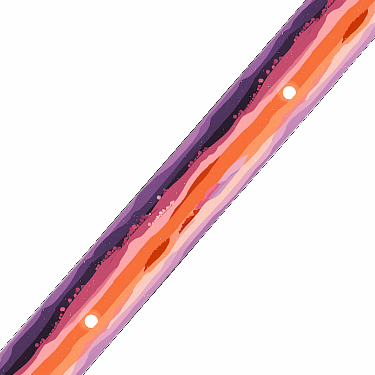 BioThane imprimé – Dégradé solaire rose, violet & orange