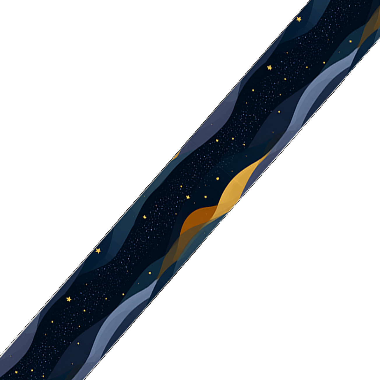 BioThane imprimé – Nuit étoilée bleu profond & reflets dorés