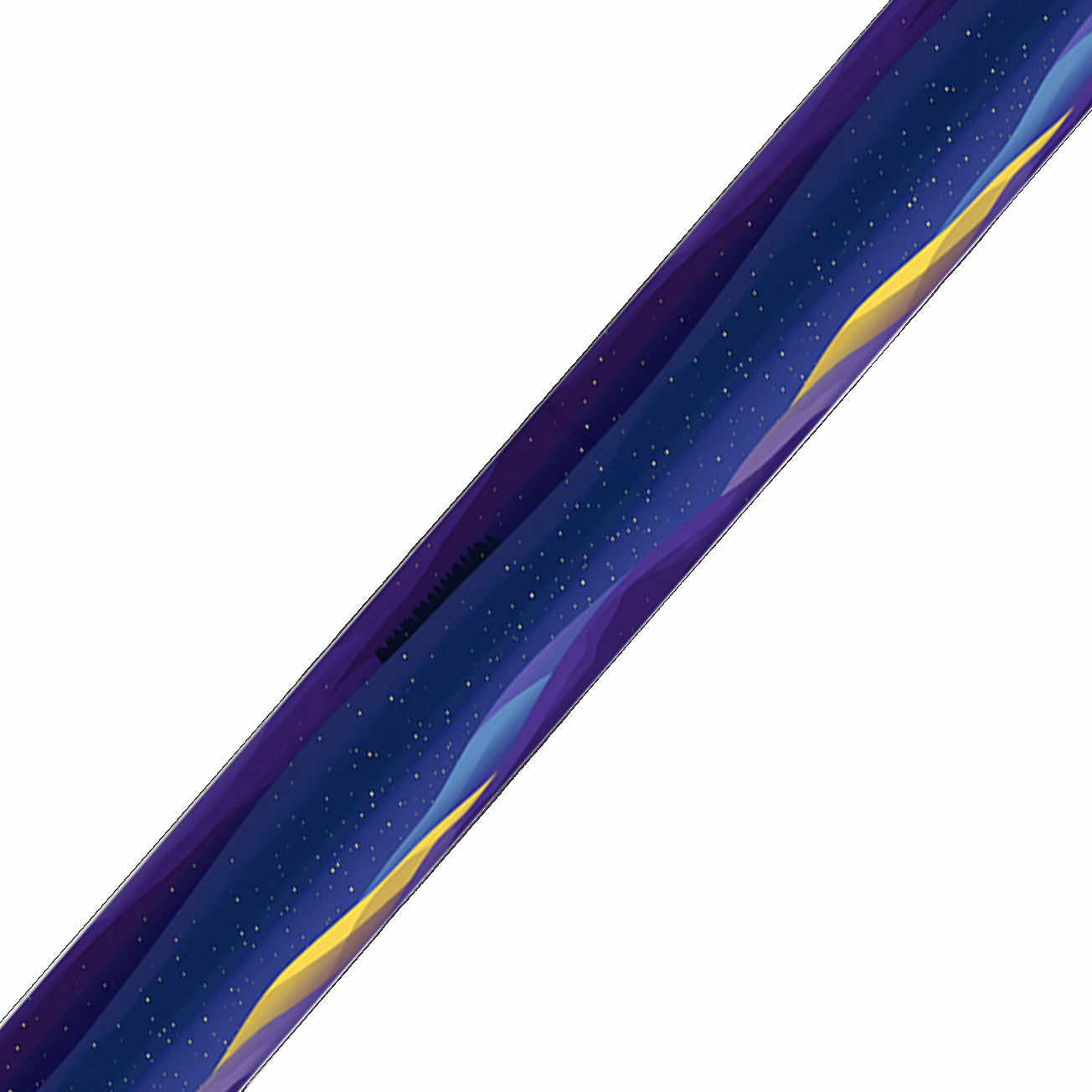 BioThane imprimé – Galaxie nocturne violette & éclats dorés