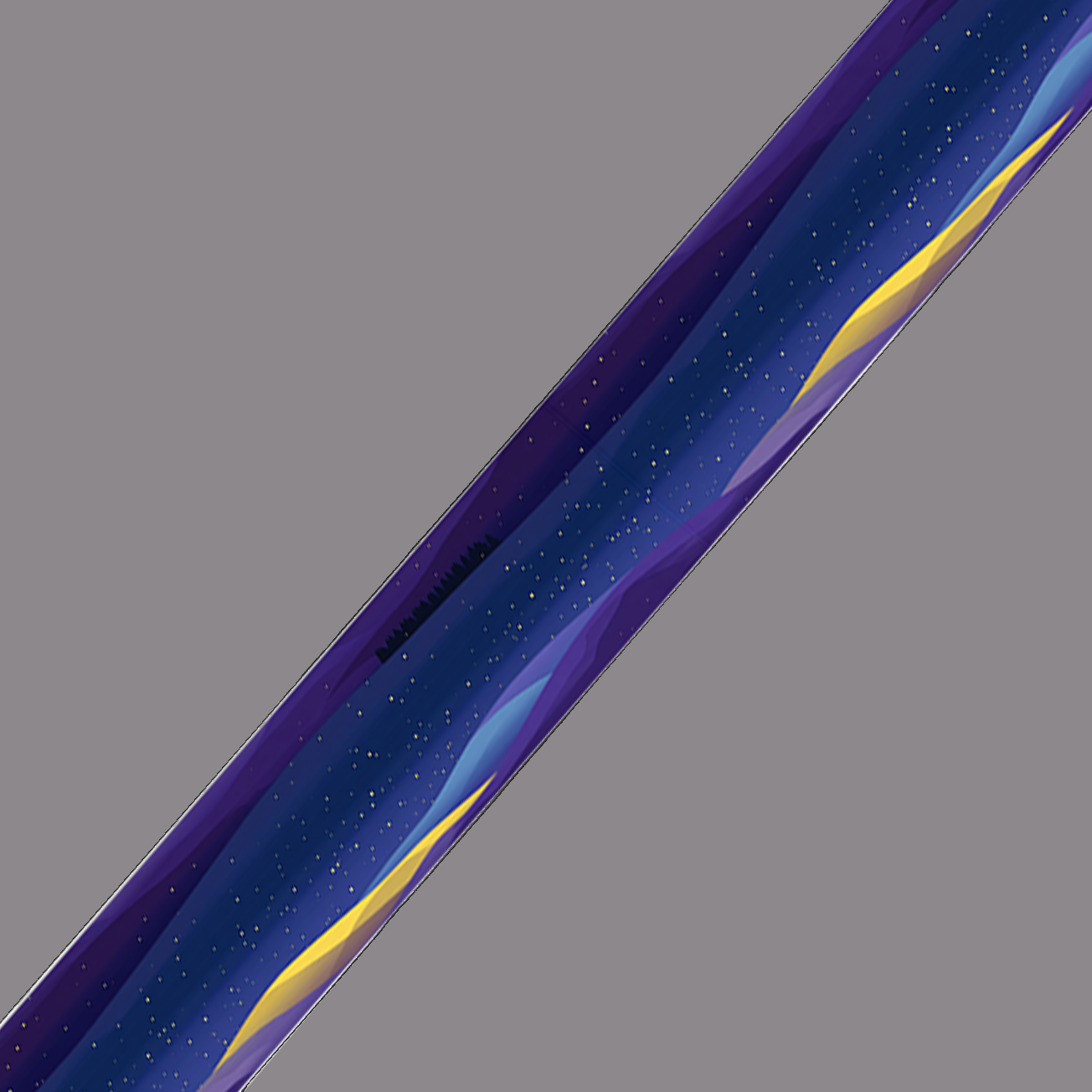 BioThane imprimé – Galaxie nocturne violette & éclats dorés