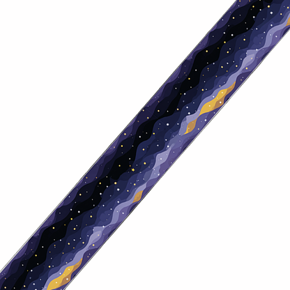 BioThane imprimé – Nuit étoilée violette & filons dorés