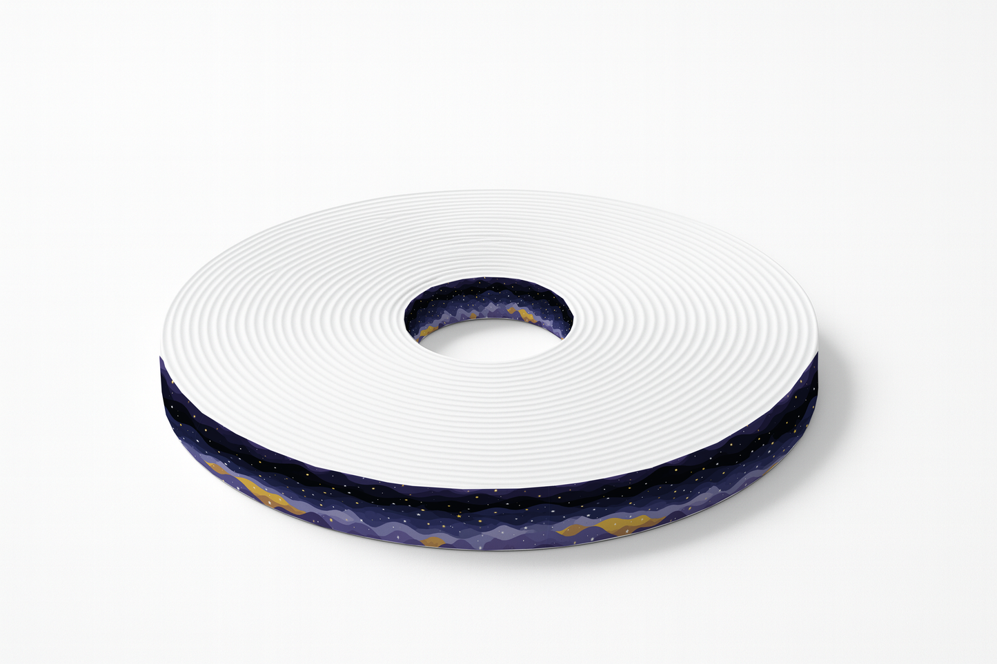 BioThane imprimé – Nuit étoilée violette & filons dorés