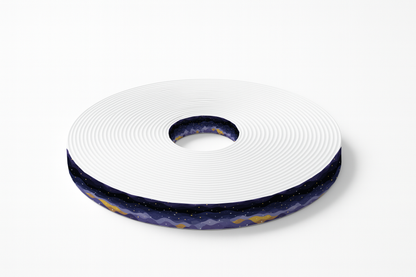 BioThane imprimé – Nuit étoilée violette & filons dorés