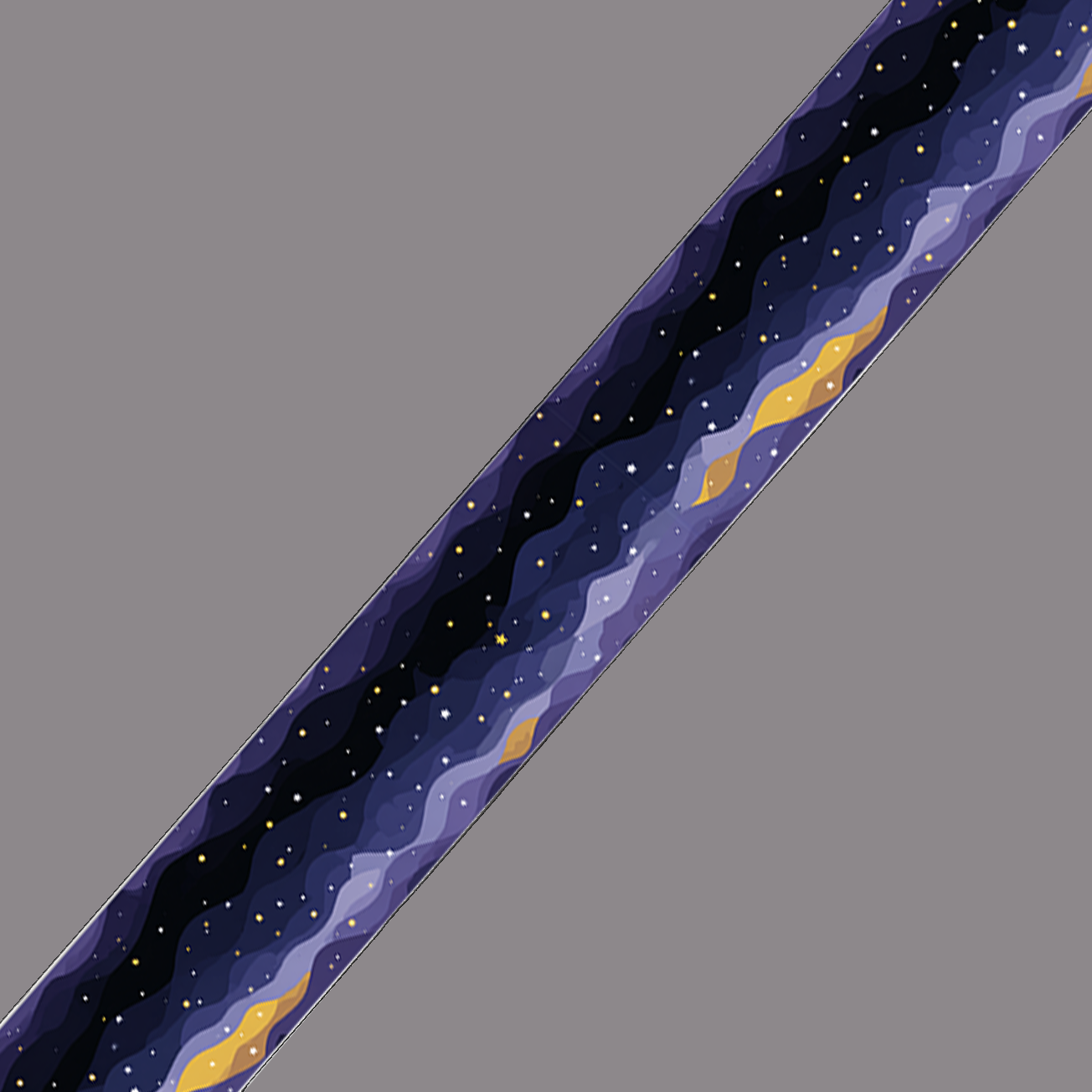 BioThane imprimé – Nuit étoilée violette & filons dorés