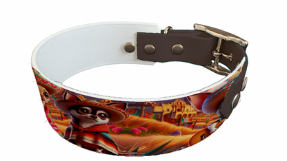 Collier bicolore large pour chien en BioThane® imprimé – Collection chiens– 38/25 mm