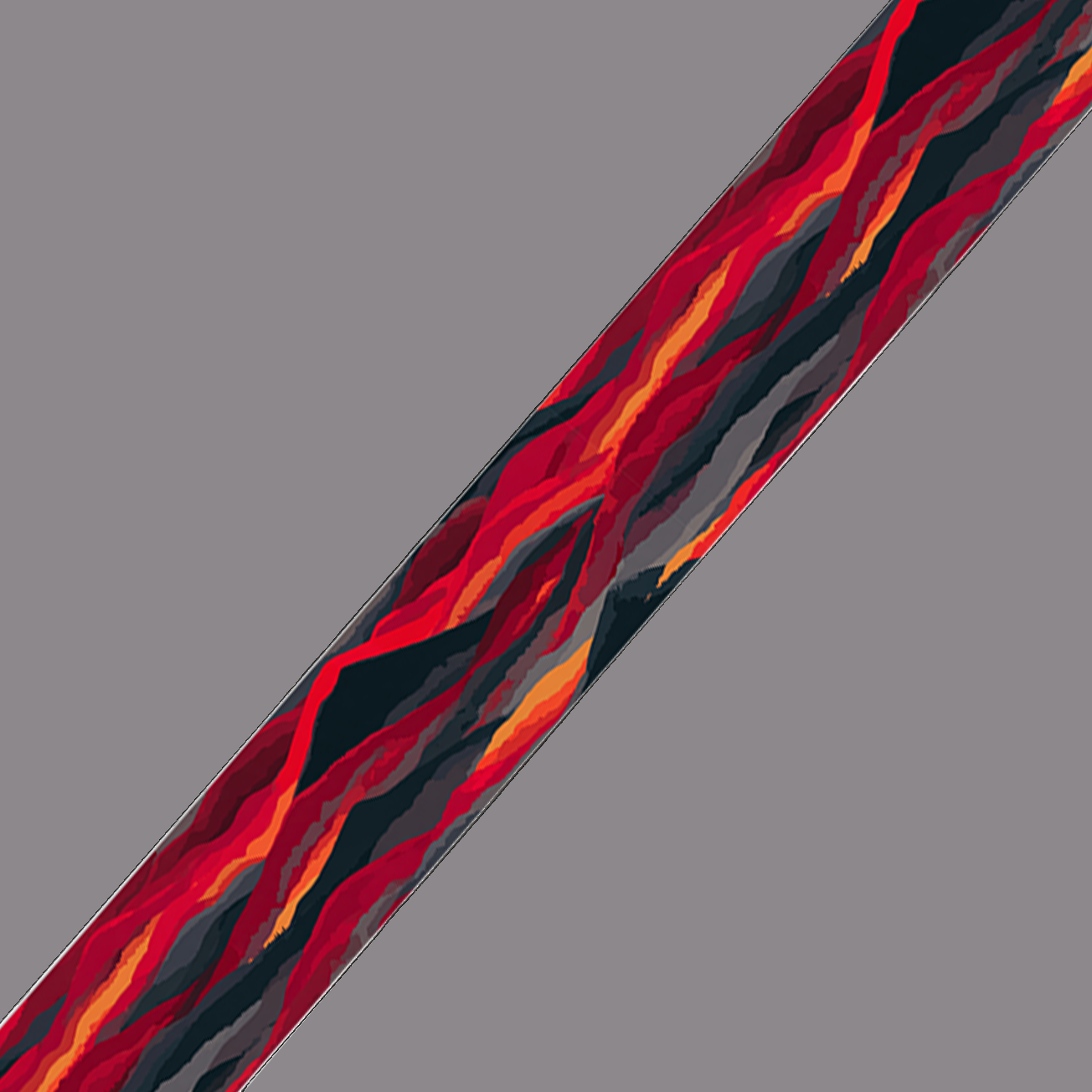 ioThane imprimé – “Coulées de Lave” (Rouge / Orange / Noir)