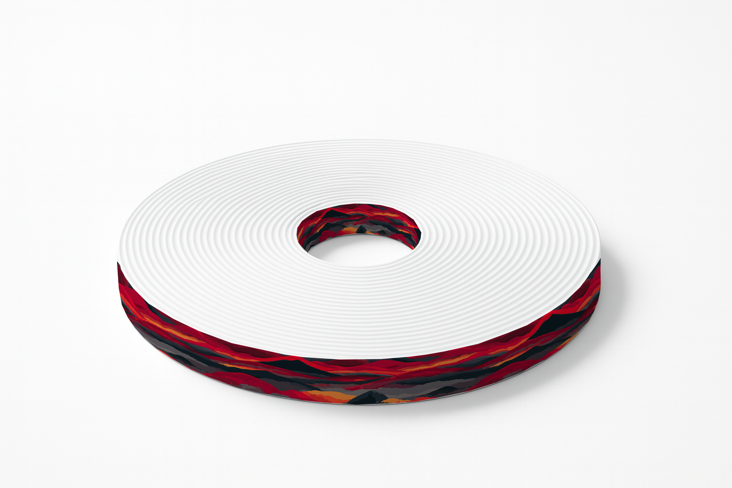 ioThane imprimé – “Coulées de Lave” (Rouge / Orange / Noir)