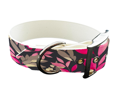 Collier large pour chien en BioThane® imprimé – Collection plantes et fleurs – 25mm