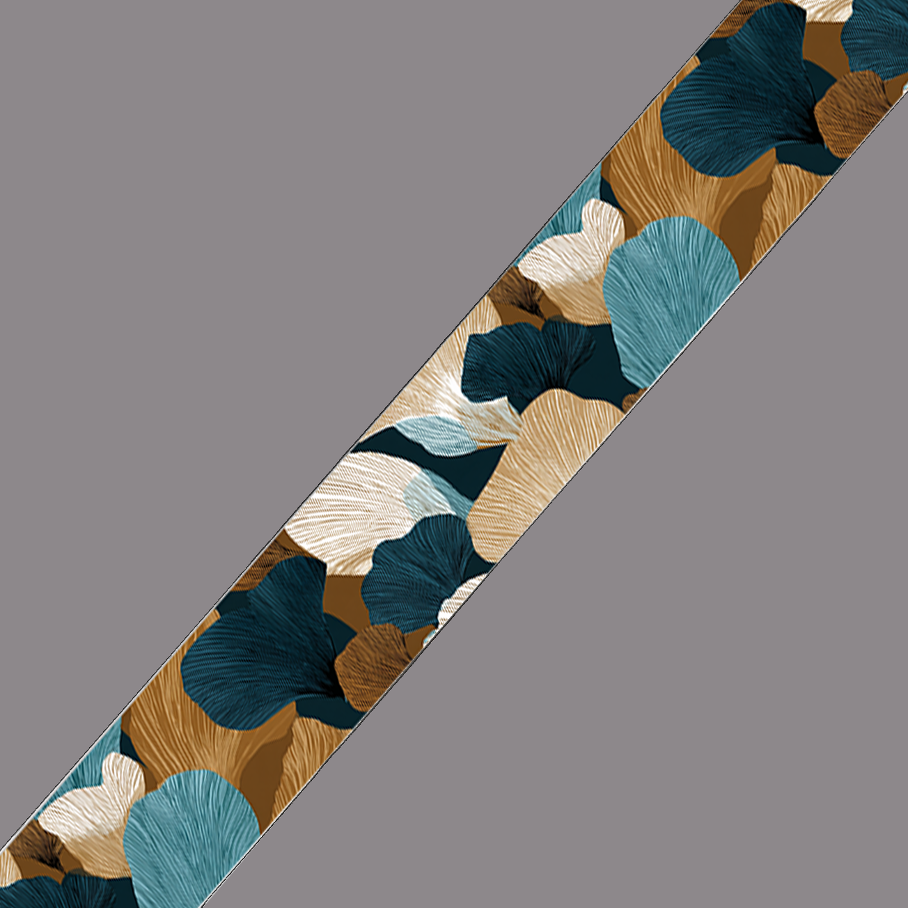 BioThane imprimé – “Floral Éclat Pétrole & Or”