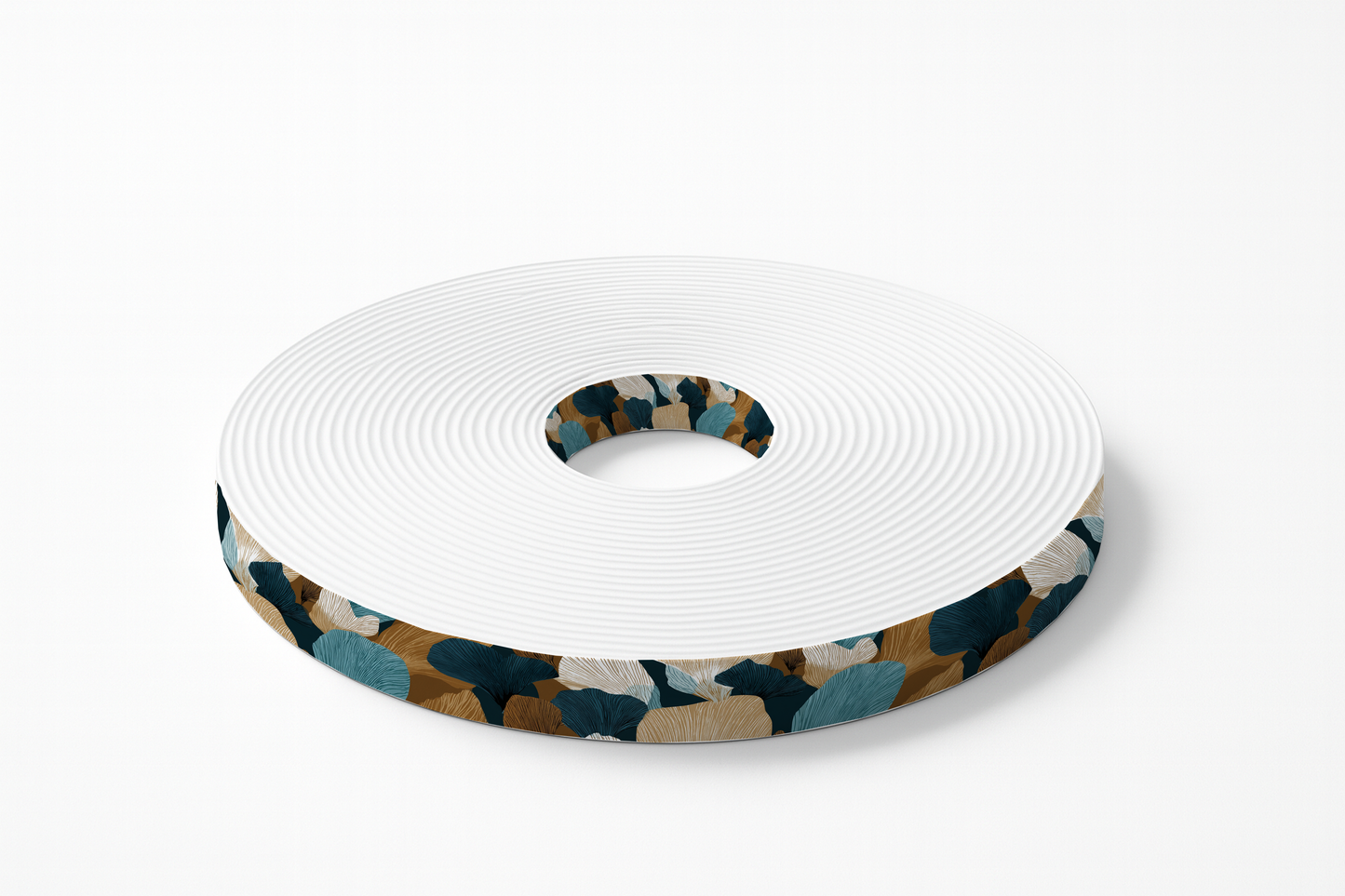 BioThane imprimé – “Floral Éclat Pétrole & Or”