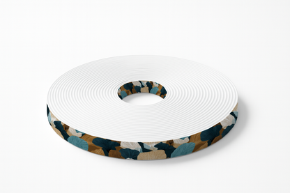 BioThane imprimé – “Floral Éclat Pétrole & Or”