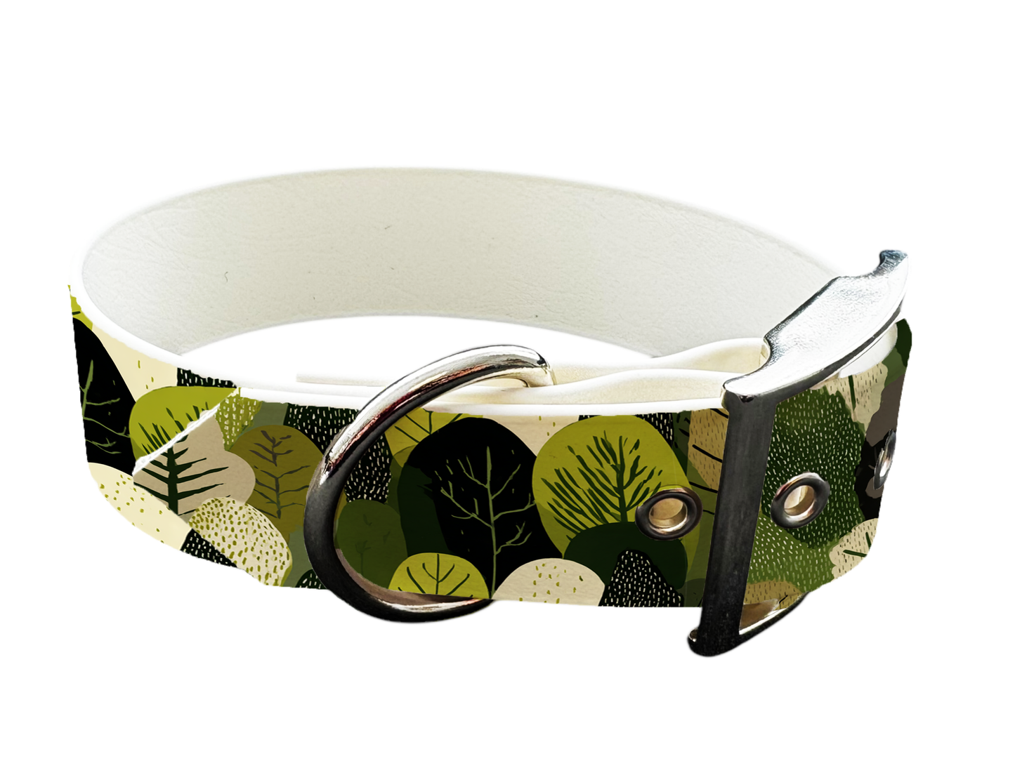 Collier large pour chien en BioThane® imprimé – Collection plantes et fleurs – 25mm