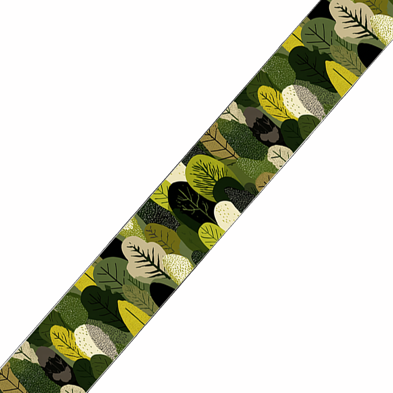 BioThane imprimé – “Feuillage Vert Olive & Anis”