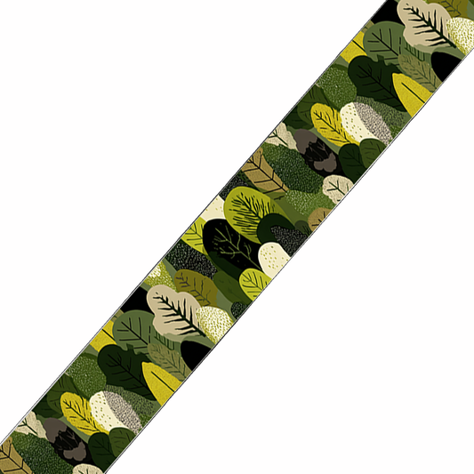 BioThane imprimé – “Feuillage Vert Olive & Anis”