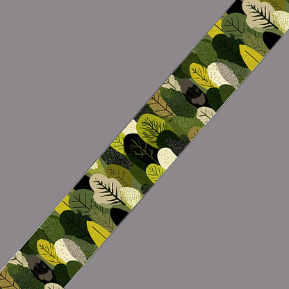 BioThane imprimé – “Feuillage Vert Olive & Anis”