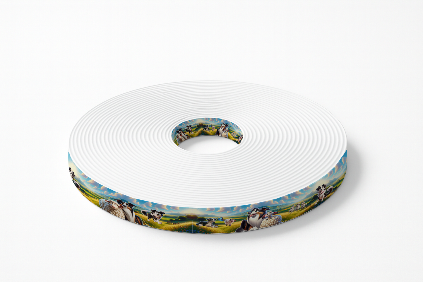 BioThane® imprimé – Motif Berger Australien & Moutons