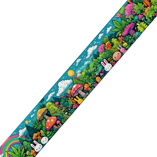 BioThane imprimé - Forêt magique & arc-en-ciel - Au mètre