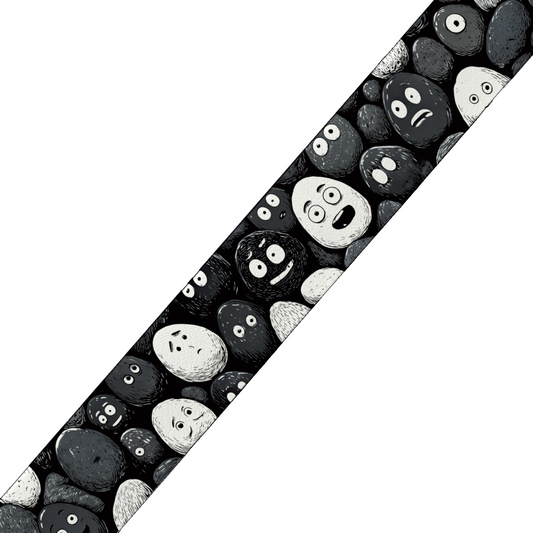 BioThane imprimé "Galets expressifs" – Noir & blanc minimaliste