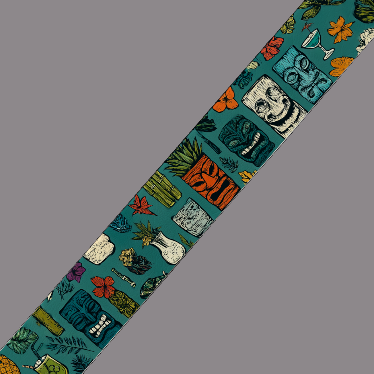 BioThane® imprimé - Motif Tiki Tropical
