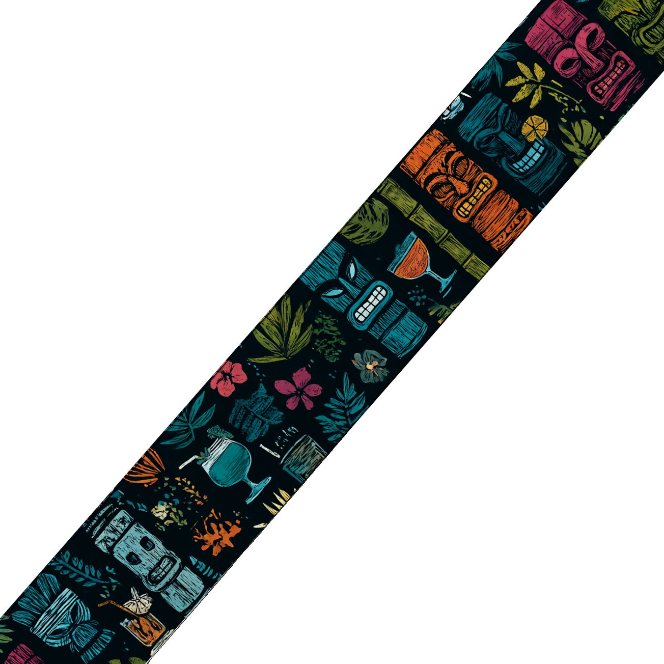 Collier double large pour chien en BioThane® imprimé – Collection Tribal – 25/19 mm