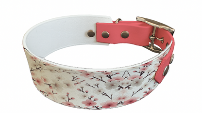 Collier bicolore large pour chien en BioThane® imprimé – Collection plantes et fleurs – 38/25 mm