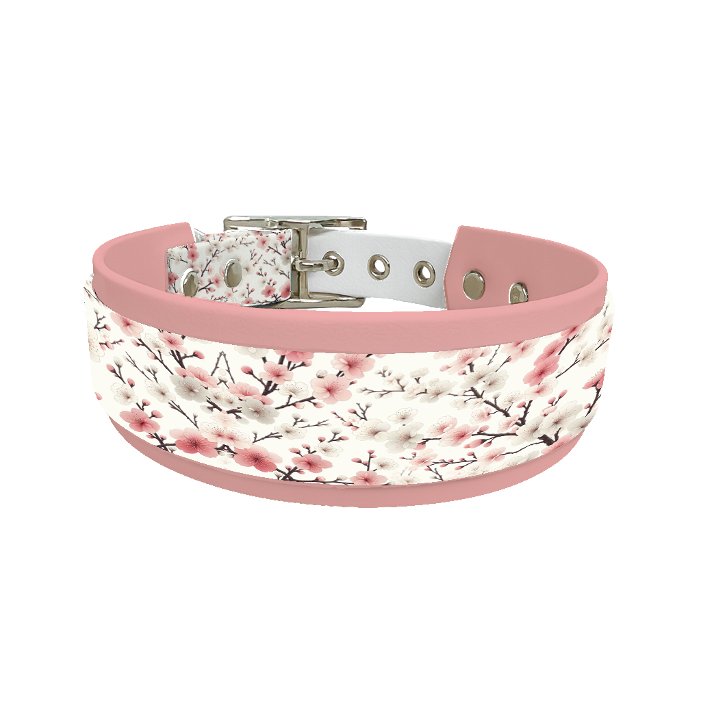 Collier double large pour chien en BioThane® imprimé – Collection plantes et fleurs – 25/19 mm