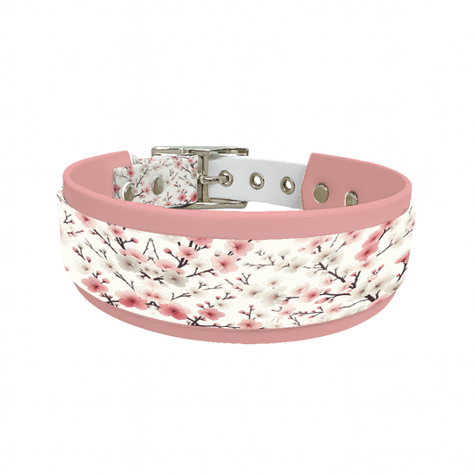 Collier double large pour chien en BioThane® imprimé – Collection plantes et fleurs – 38/25 mm