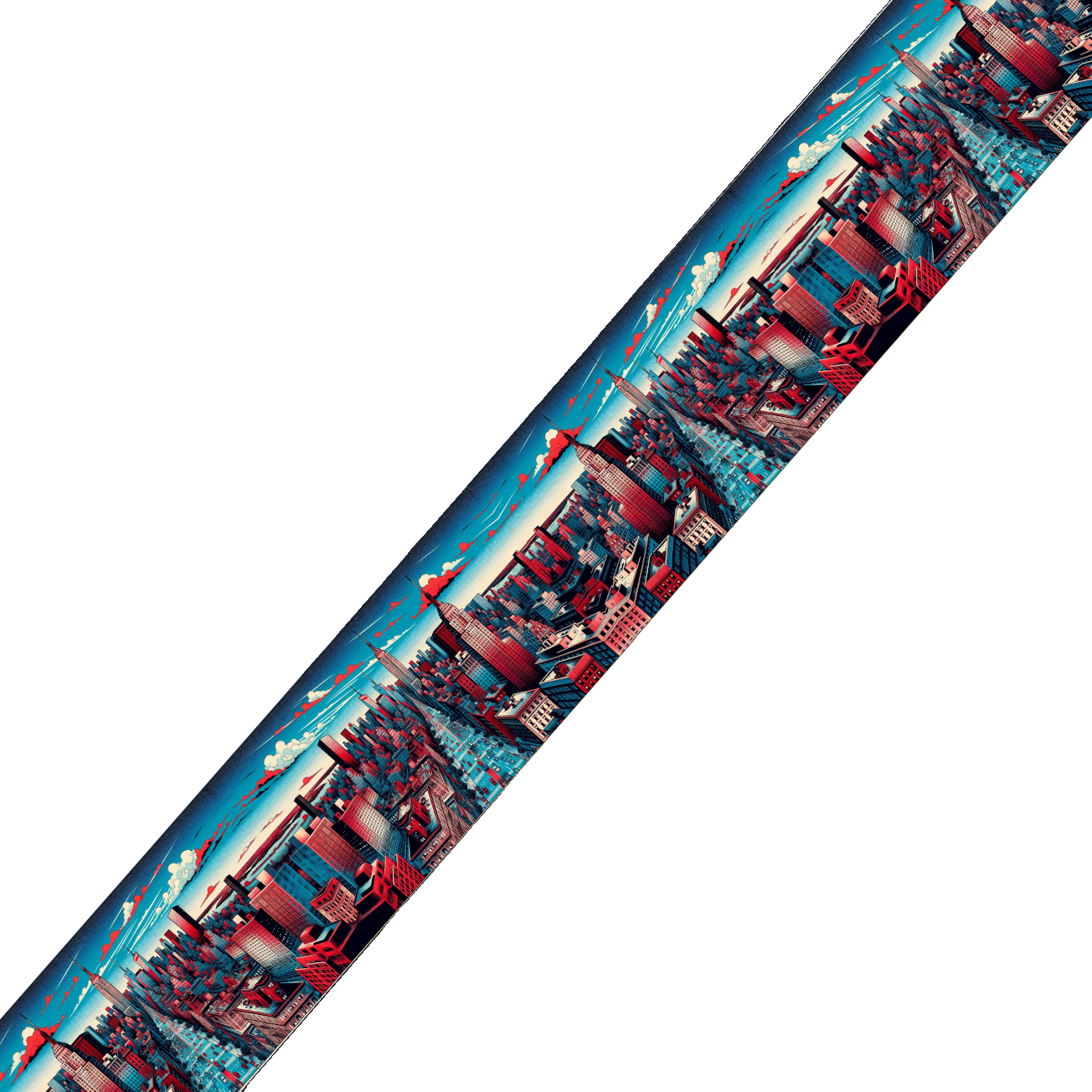 Collier bicolore large pour chien en BioThane® imprimé – Collection pop art– 38/25 mm