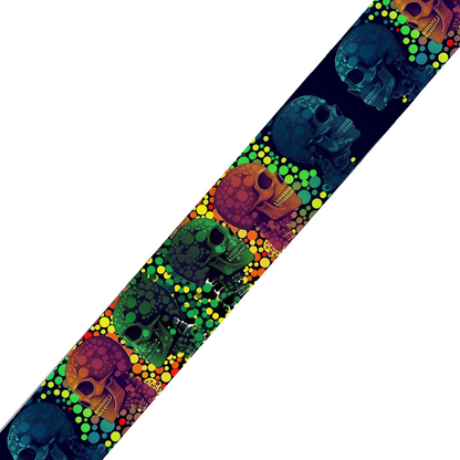 Collier double large pour chien en BioThane® imprimé – Collection tête de mort– 25/19 mm