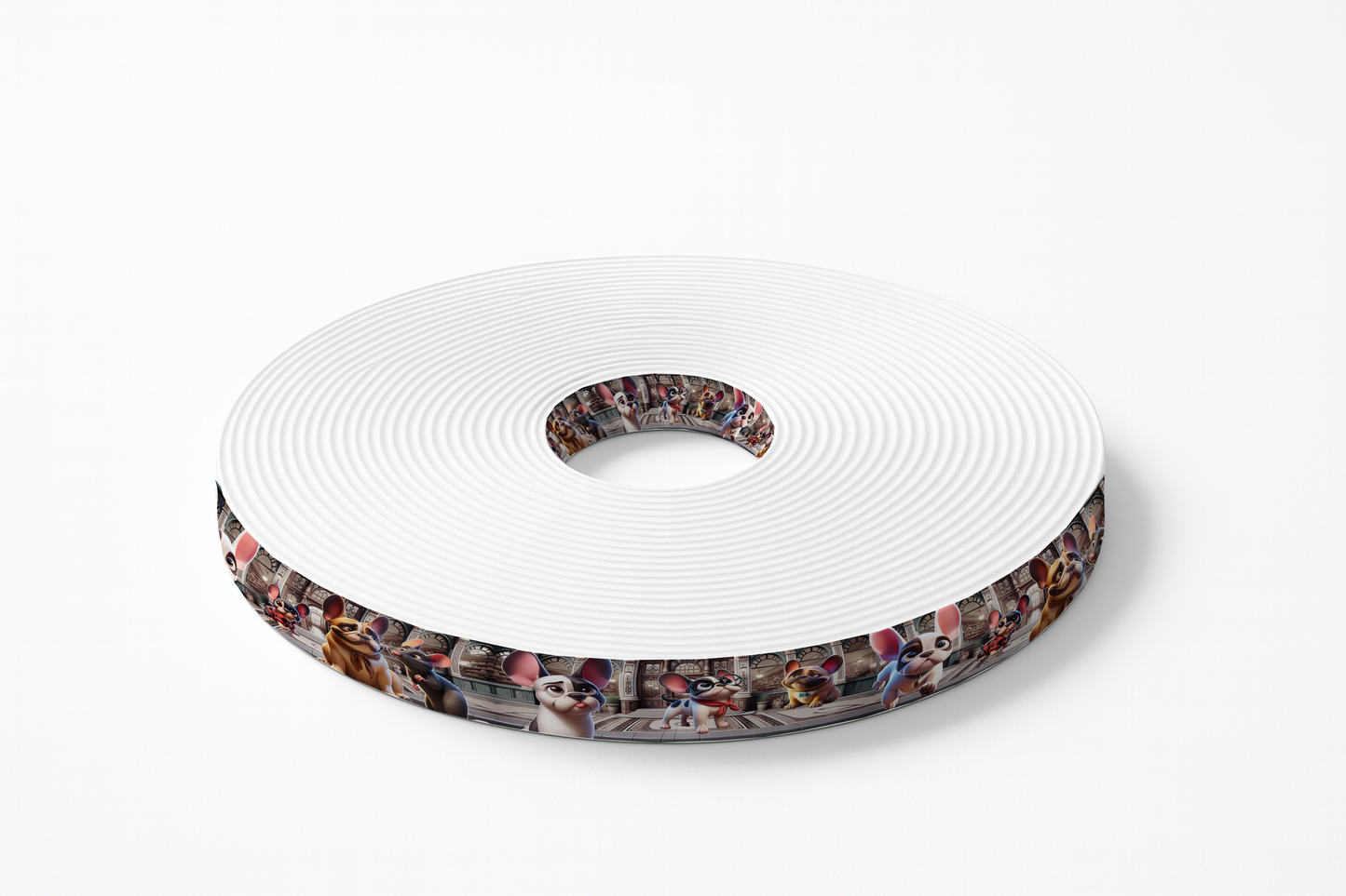 Bouledogues Français Cartoon – BioThane imprimé au mètre