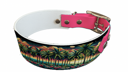 Collier bicolore large pour chien en BioThane® imprimé – Collection paysage– 38/25 mm