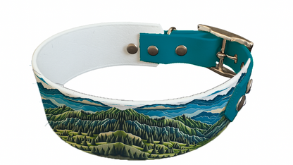Collier bicolore large pour chien en BioThane® imprimé – Collection paysage– 38/25 mm